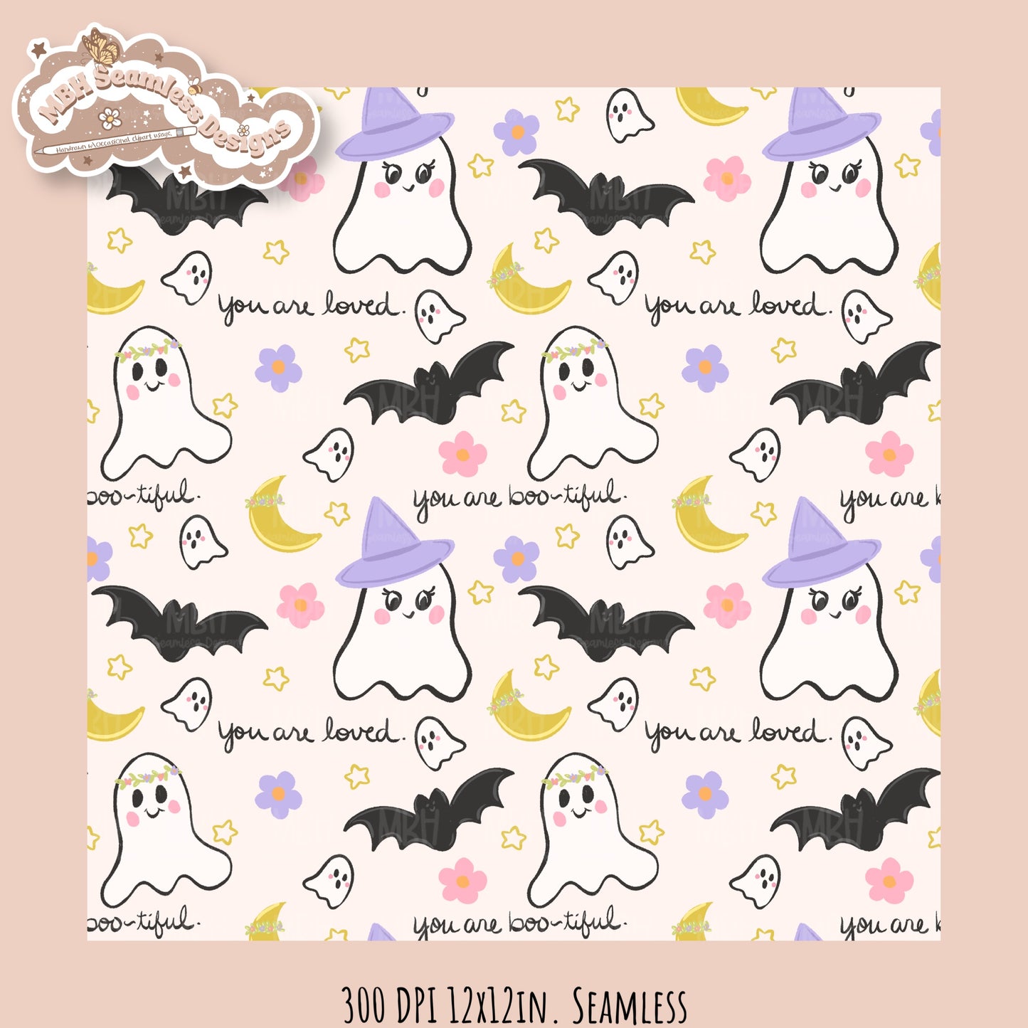 Affirmation•Hextober 25 // Seamless Pattern // PNG //Assorted Colorways