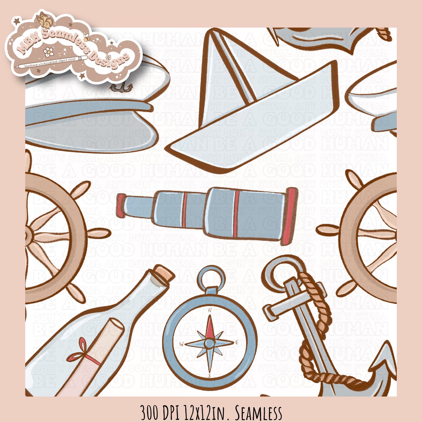 Sailor Seamless Pattern • Multiple Colorways