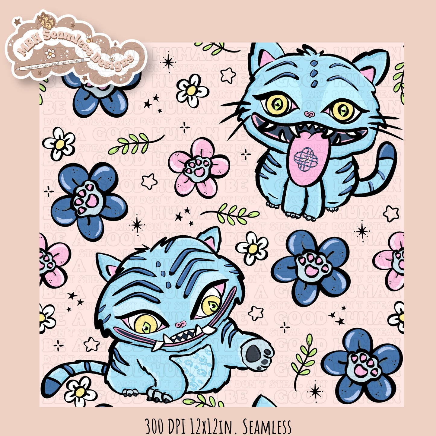 Derpy Floral Seamless Pattern // Multiple Colorway Options