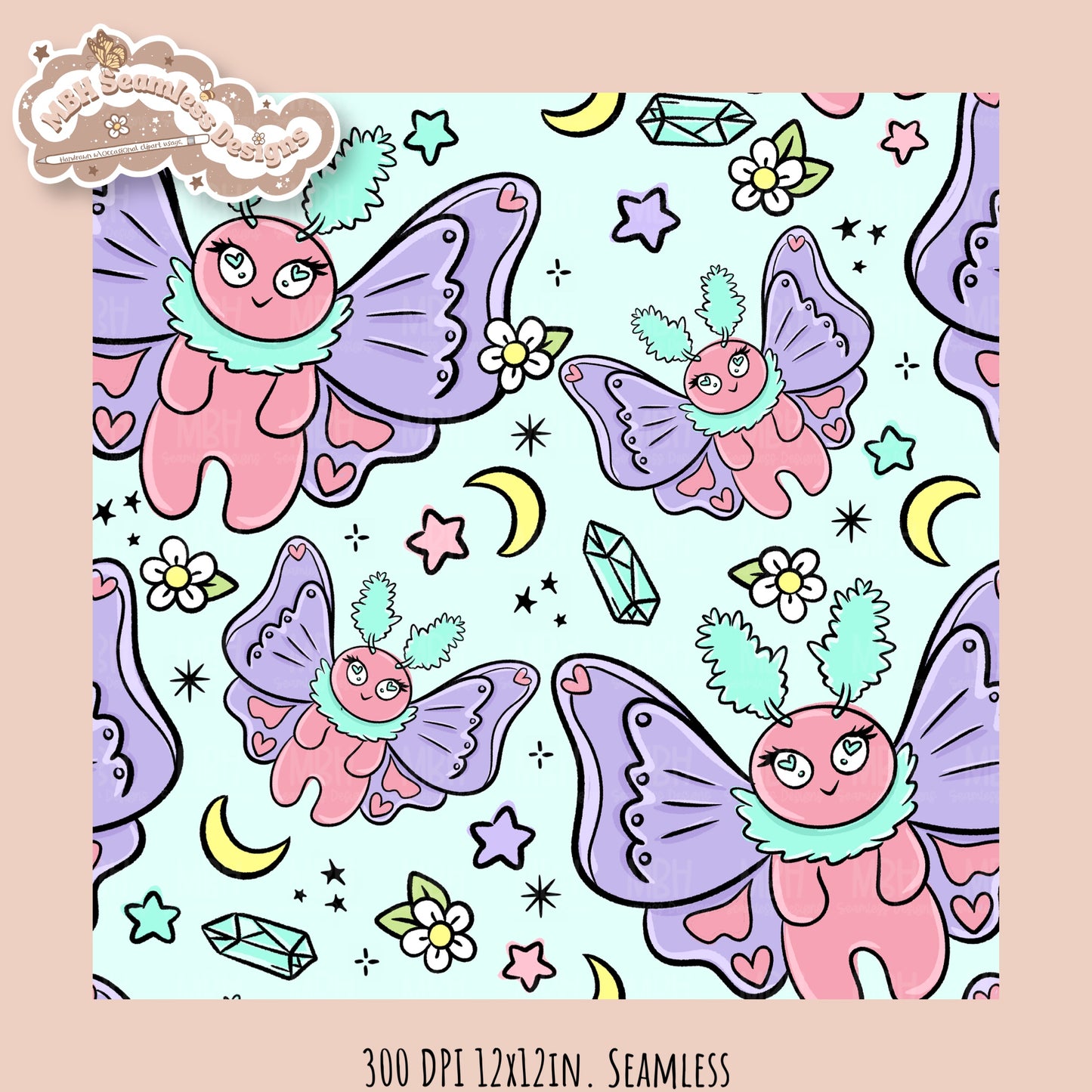 Cryptid • Hextober 25 // Seamless Pattern // PNG // Assorted Colorways
