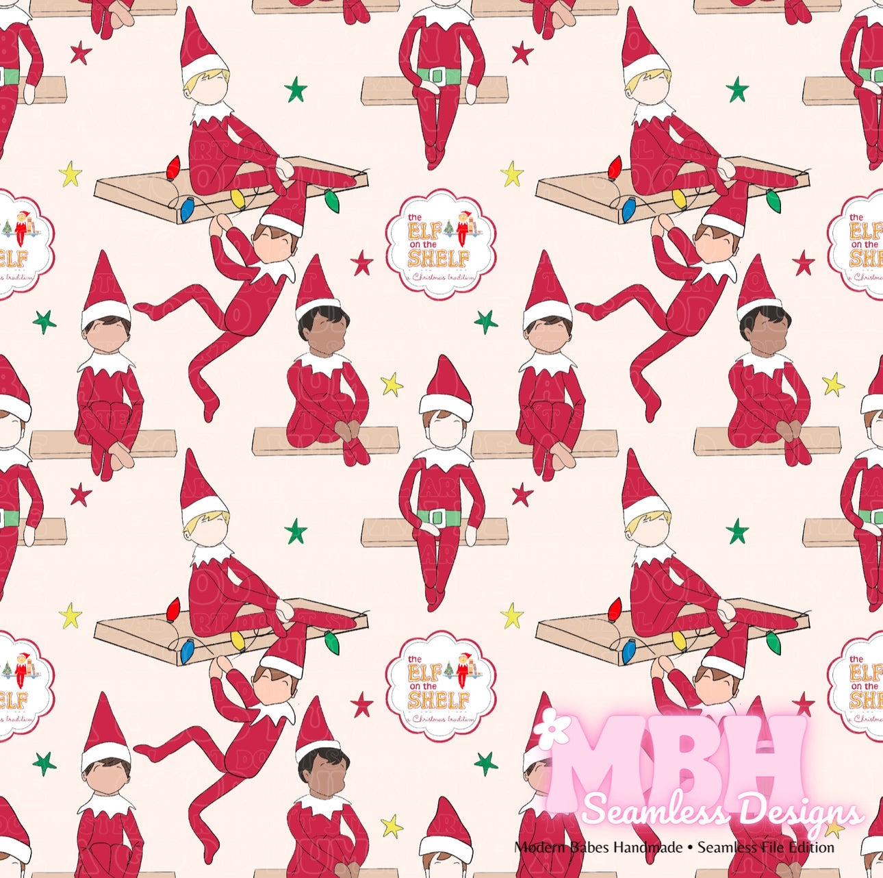 Shelf Elfves Seamless Pattern MULTIPLE COLORWAYS