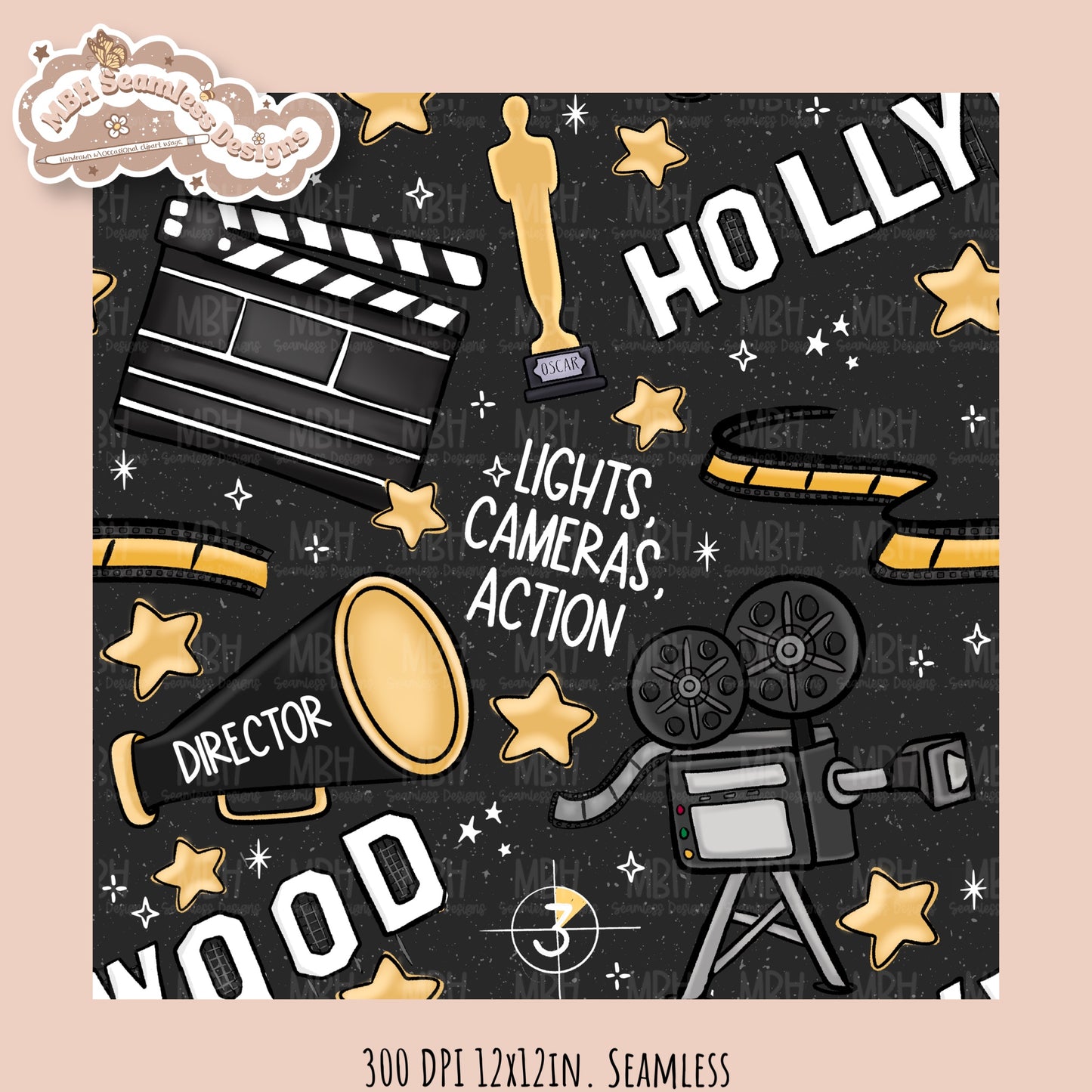 Movies • Hextober 25 Seamless Pattern // Assorted Colorways