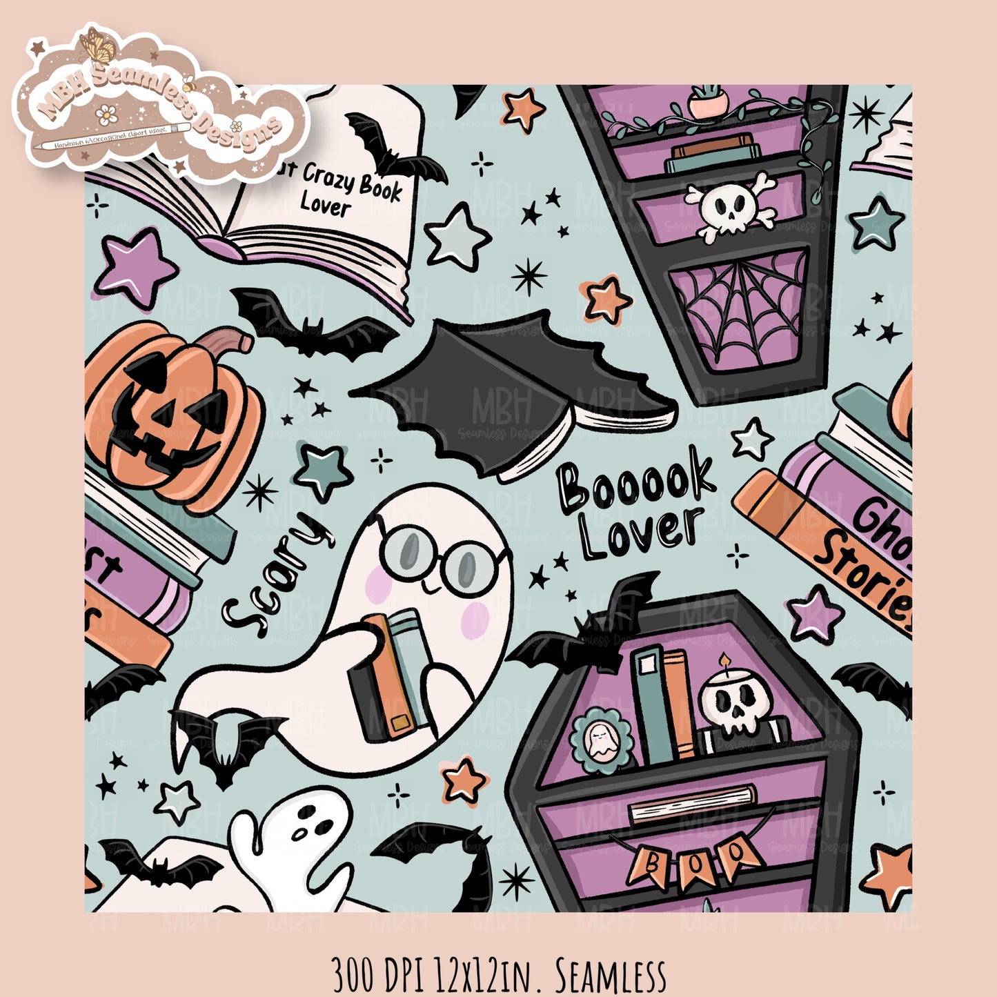 Books • Hextober 25 // Seamless Pattern // Assorted Colorway Options