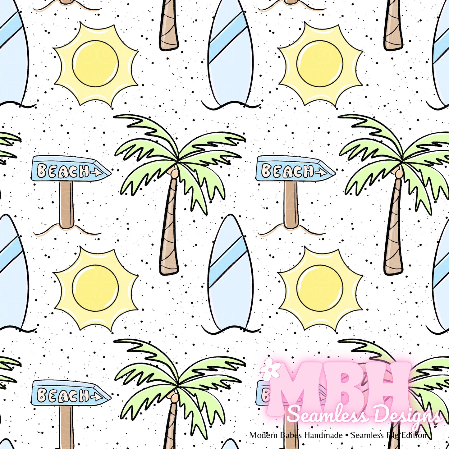 Blue Beach Spex Seamless Pattern MULTIPLE COLORWAYSBratz