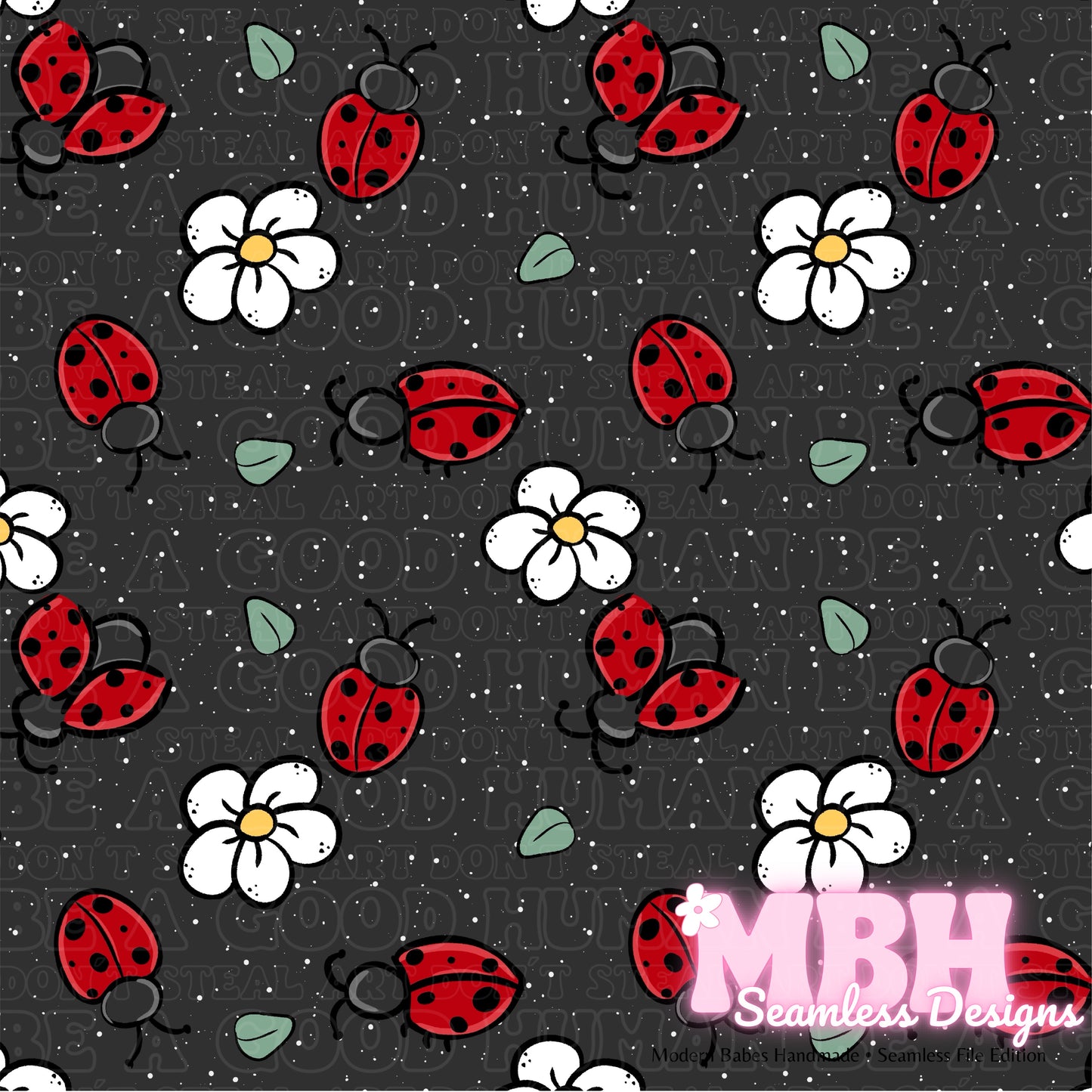 Ladybugs MULTIPLE COLORWAYS Seamless Pattern