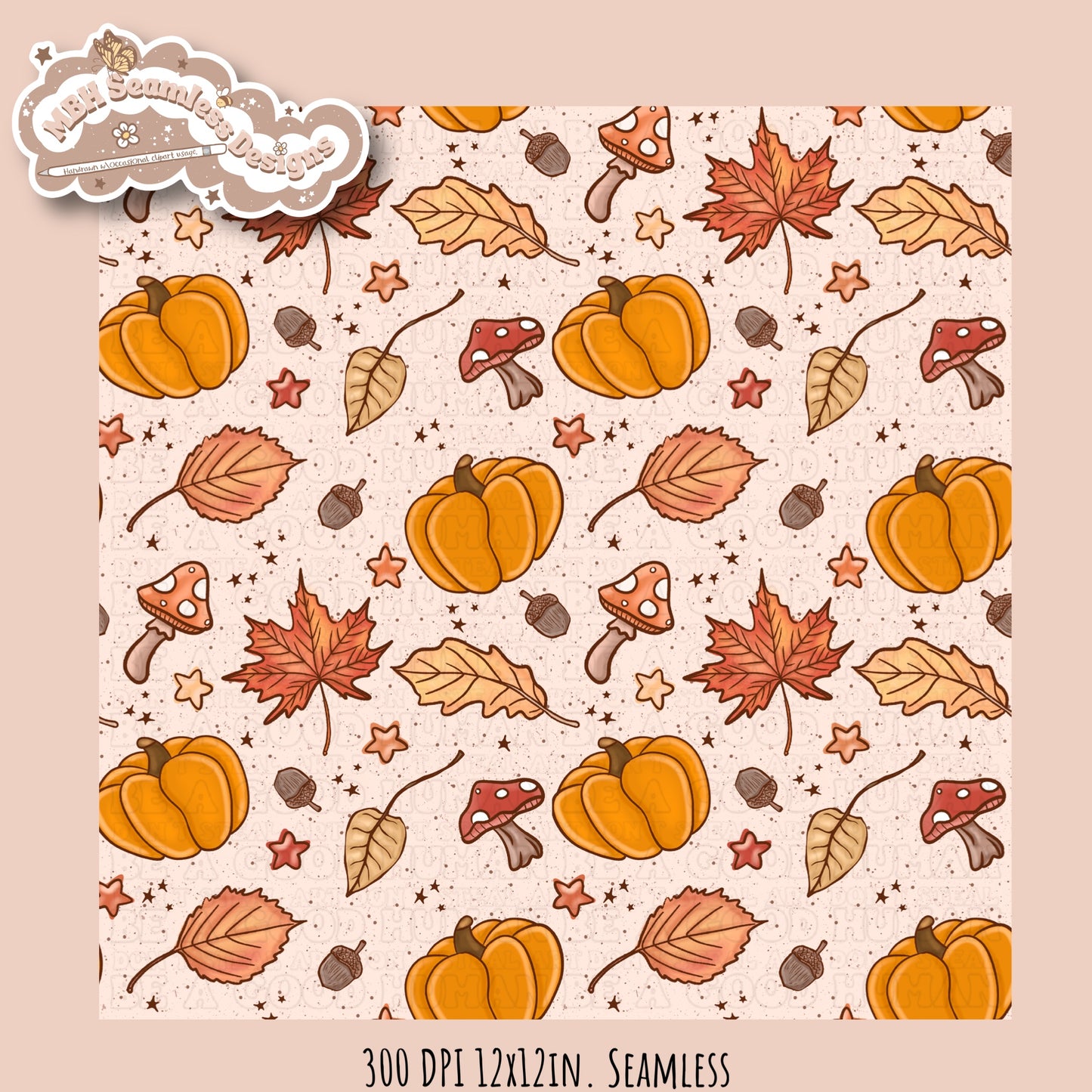 Autumn Vibes Seamless Pattern•Multiple Colorways