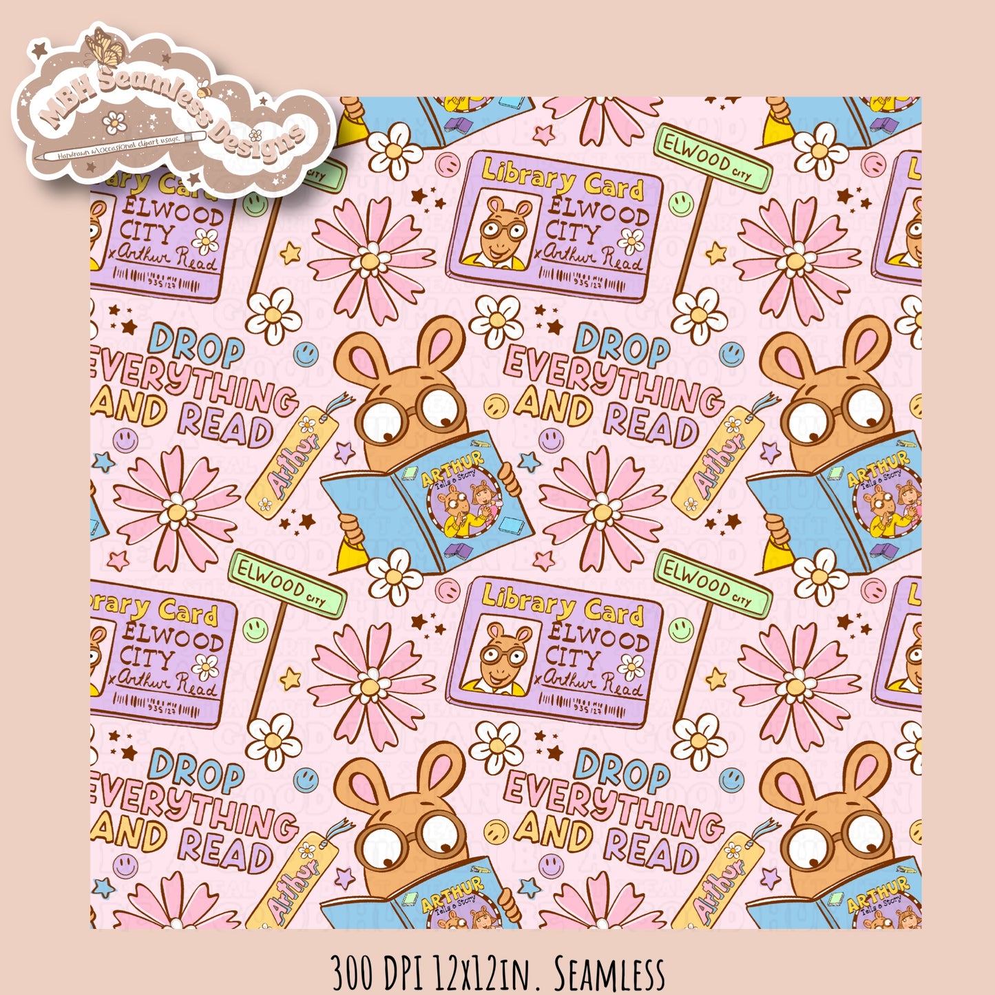 Arthur Seamless Pattern // PNG //Multiple Colorways