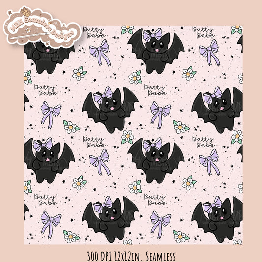 Coquette Bats • Hextober 25 // Seamless Pattern // Multiple Colorway Options