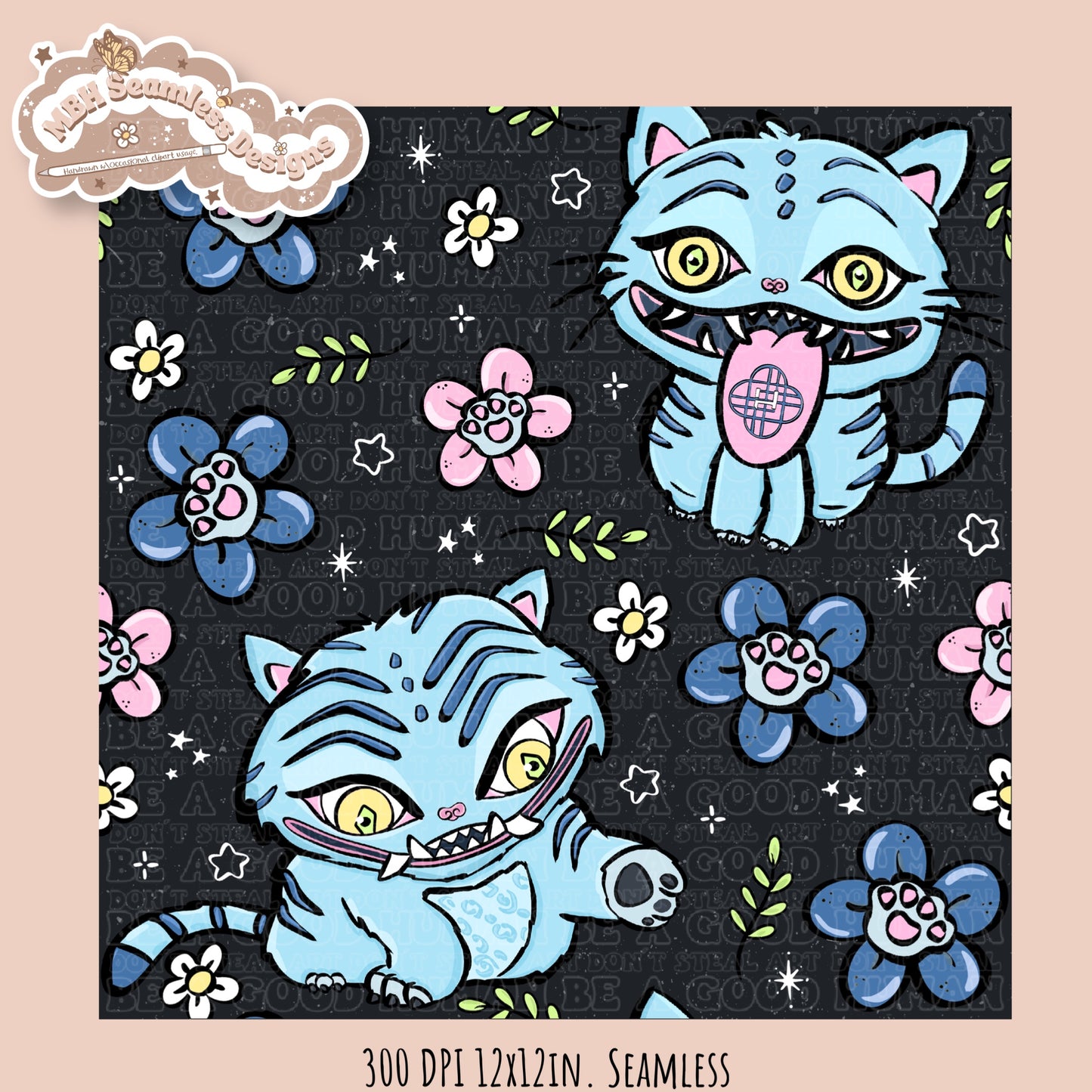 Derpy Floral Seamless Pattern // Multiple Colorway Options