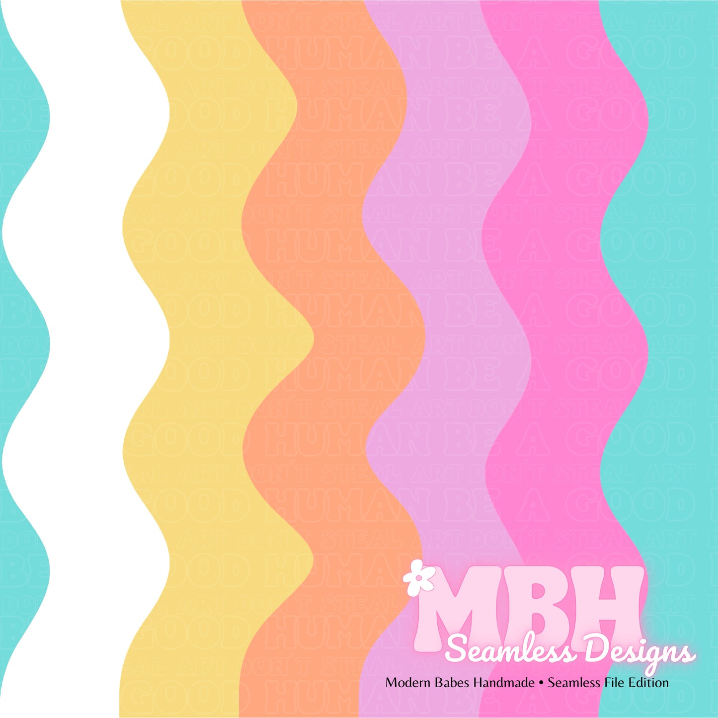 Wavy Summer Stripes Seamless Pattern