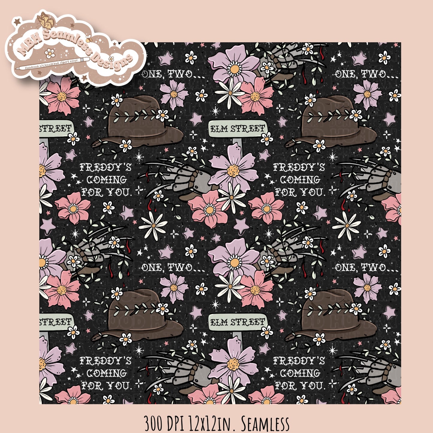 Freddy X Tattoo Floral Seamless Pattern Multiple Colorways