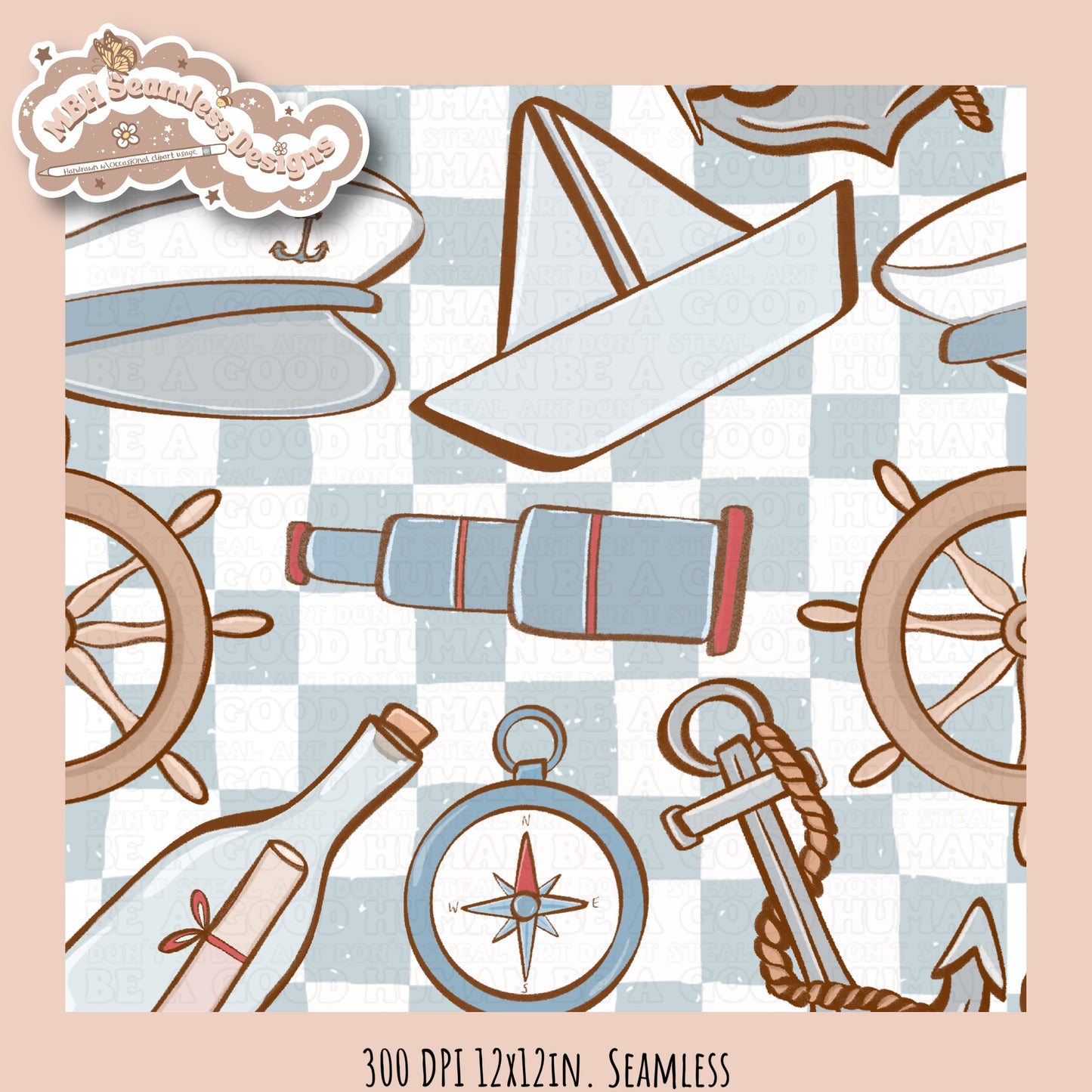 Sailor Seamless Pattern • Multiple Colorways