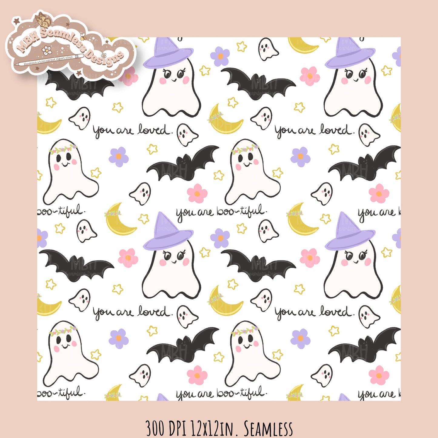 Affirmation•Hextober 25 // Seamless Pattern // PNG //Assorted Colorways