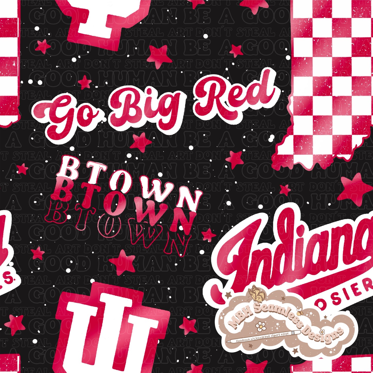 Indiana University Seamless Pattern