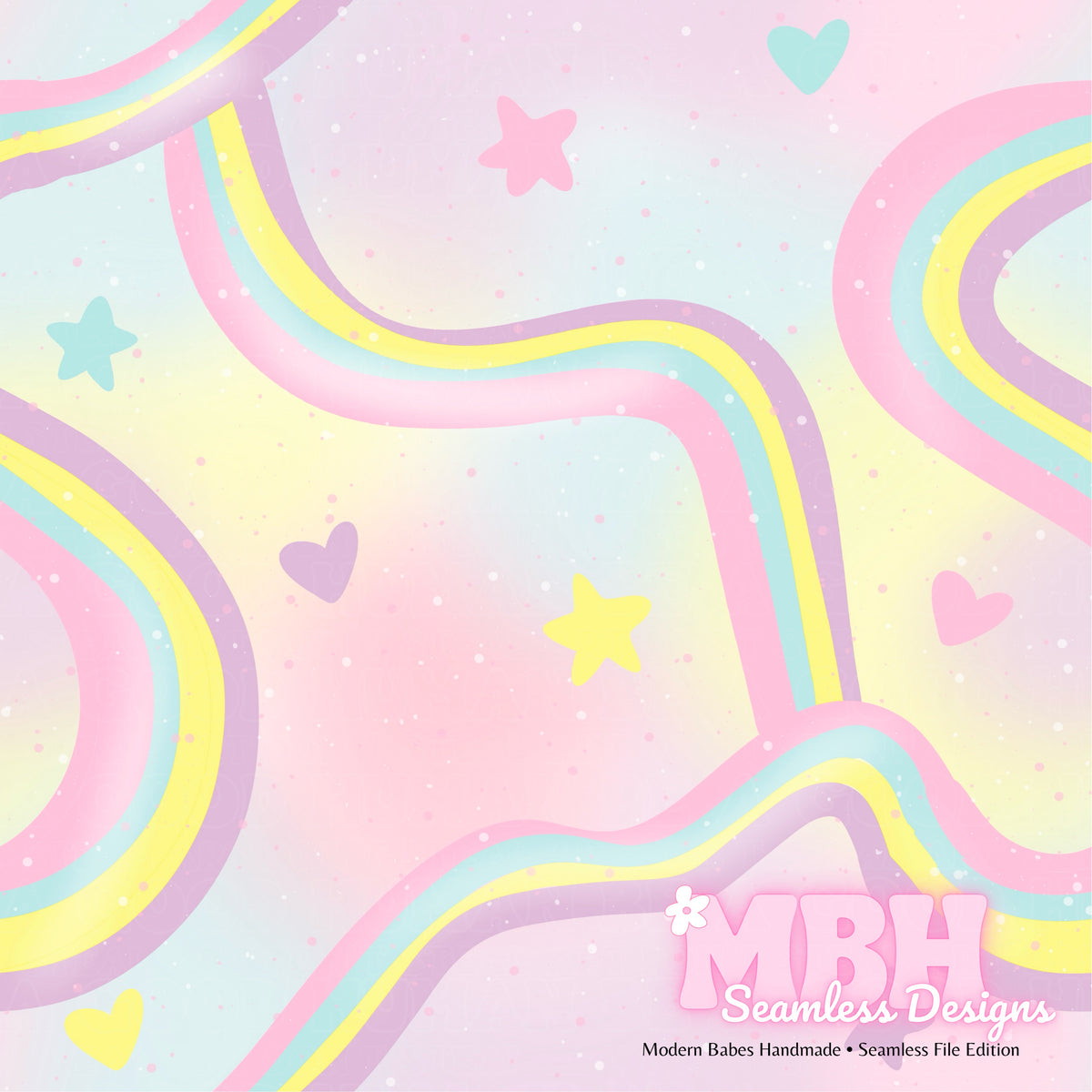 CUSTOM Pastel Care Bears // COORD Seamless Pattern