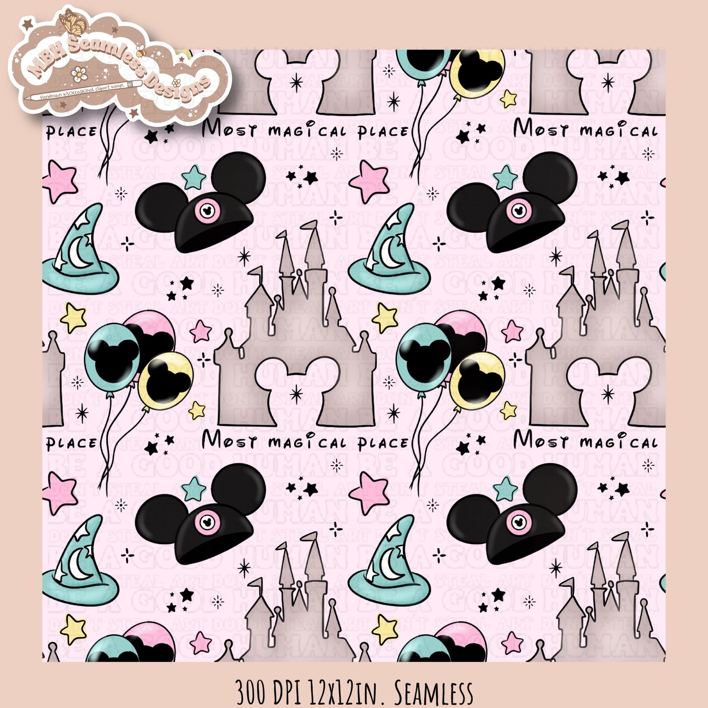 Most Magical Place Seamless Pattern