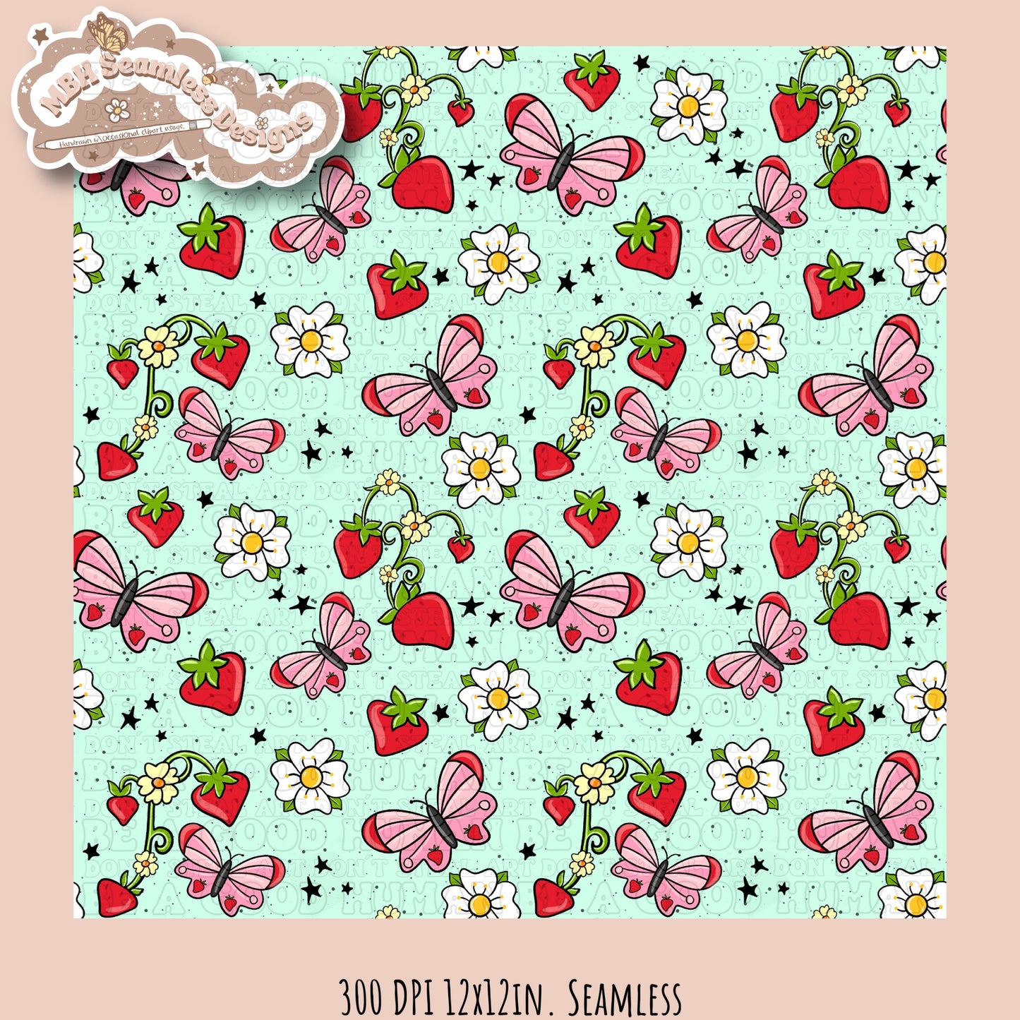 Strawberry Butteflies Multiple Colorway Options