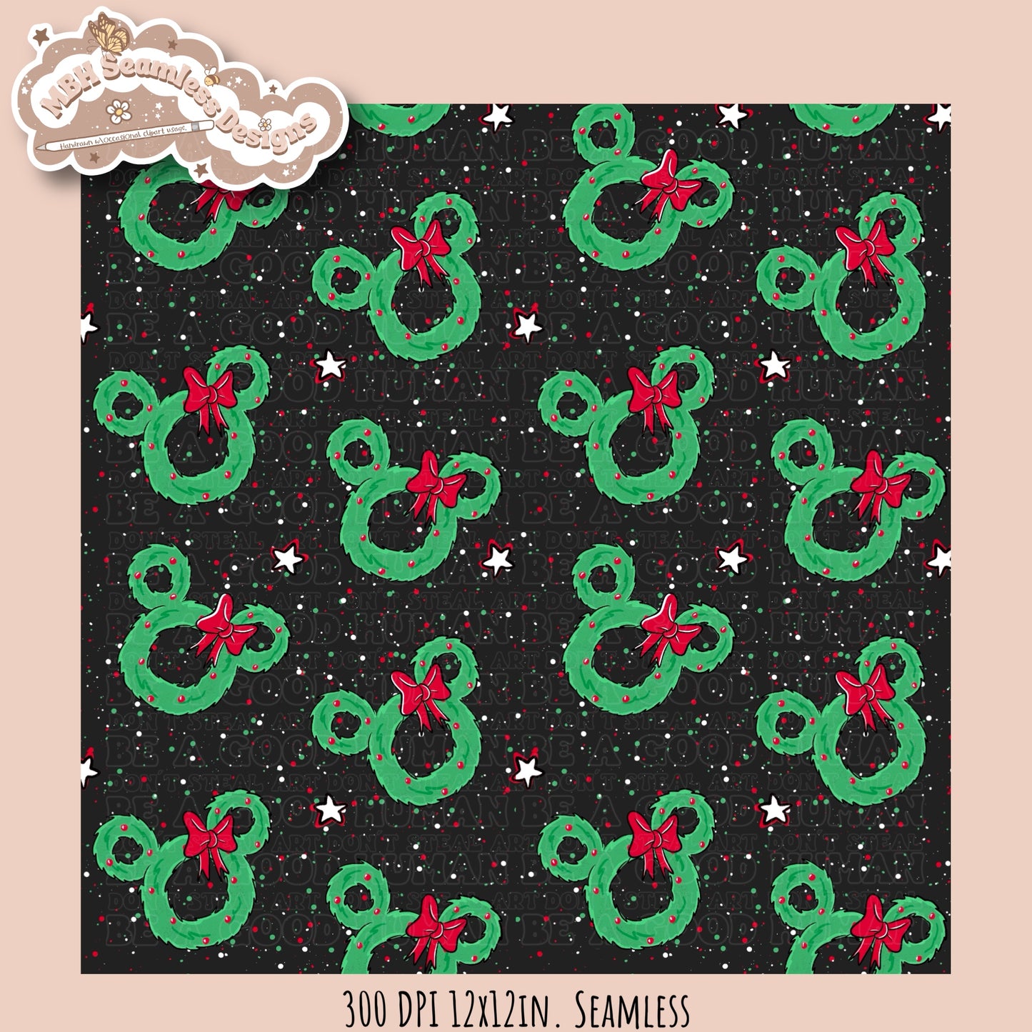 Mouse Wreath Seamless Pattern MULTIPLE COLORWAYS