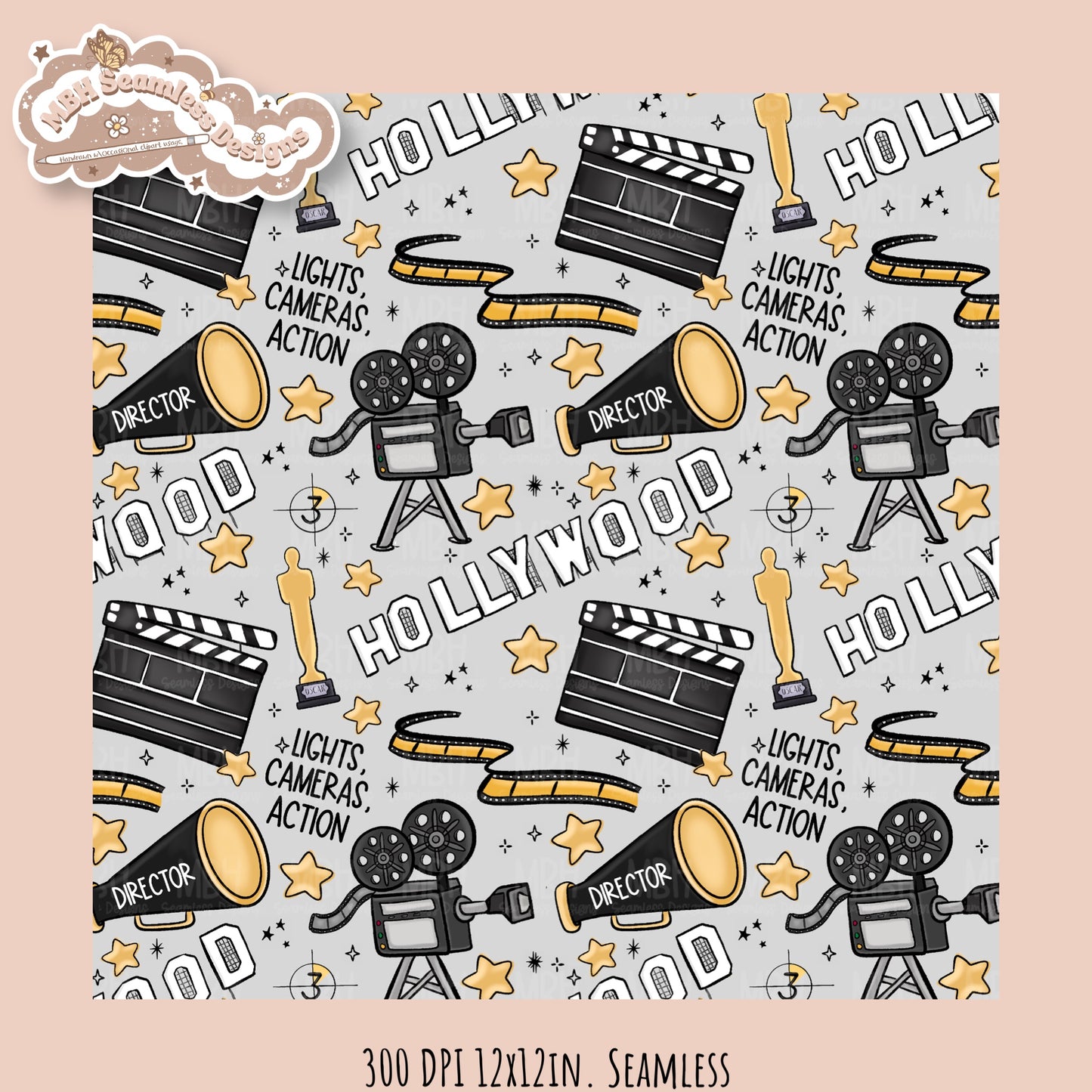 Movies • Hextober 25 Seamless Pattern // Assorted Colorways