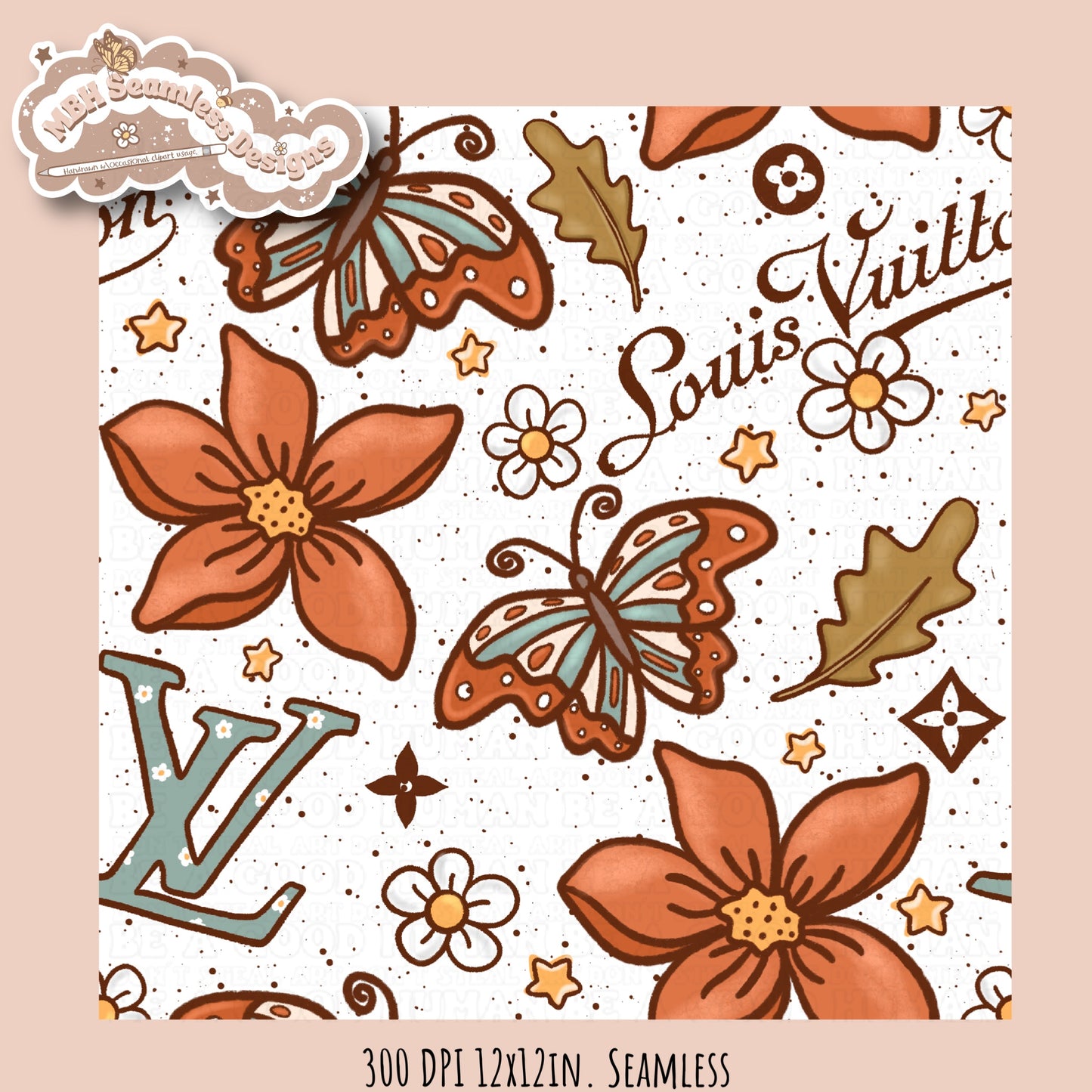 Boujee Autumn Seamless Pattern Multiple Colorways