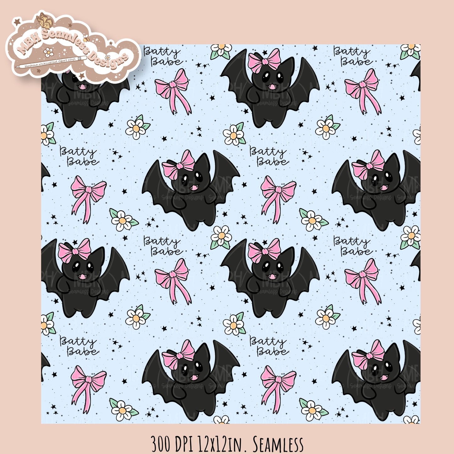 Coquette Bats • Hextober 25 // Seamless Pattern // Multiple Colorway Options