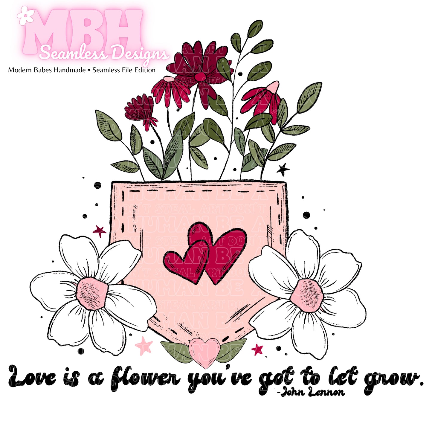 Pocket Full of Flowers Seamless Pattern & PNG