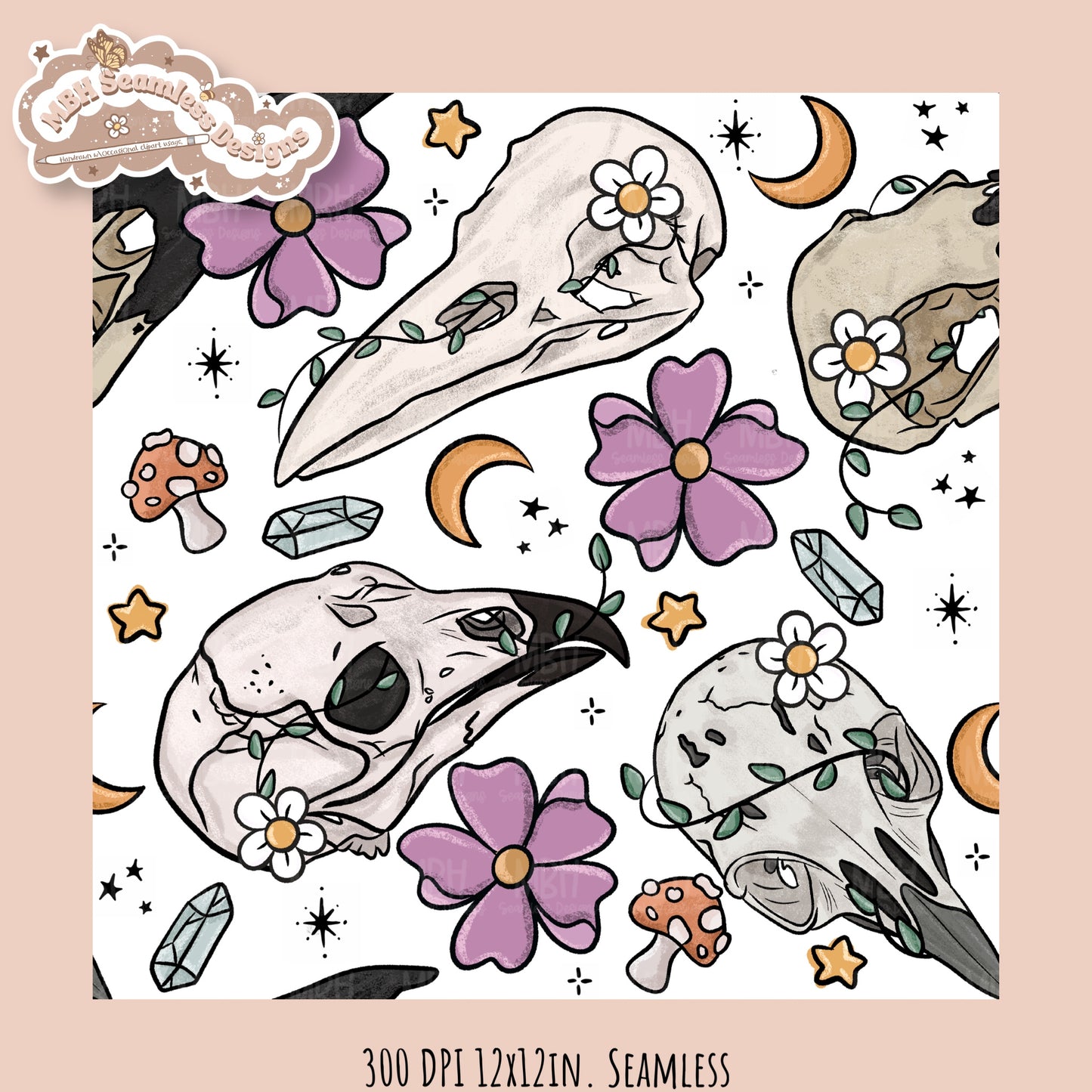 Hextober 25 • Oddities Seamless Pattern // PNG // Multiple Colorway Options