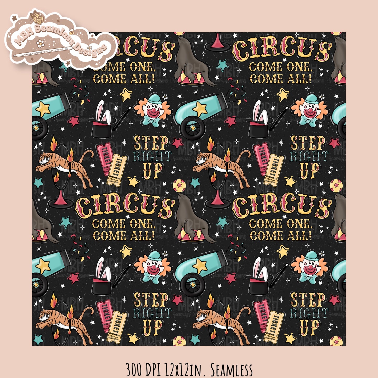 Cirque•Hextober 25 Seamless Pattern // PNG // Assorted Colorways