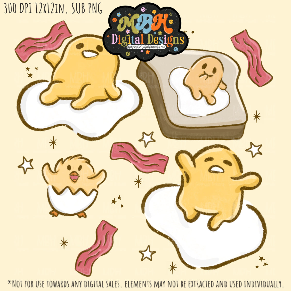 Gude Day Seamless Pattern // PNG // Assorted Colorways