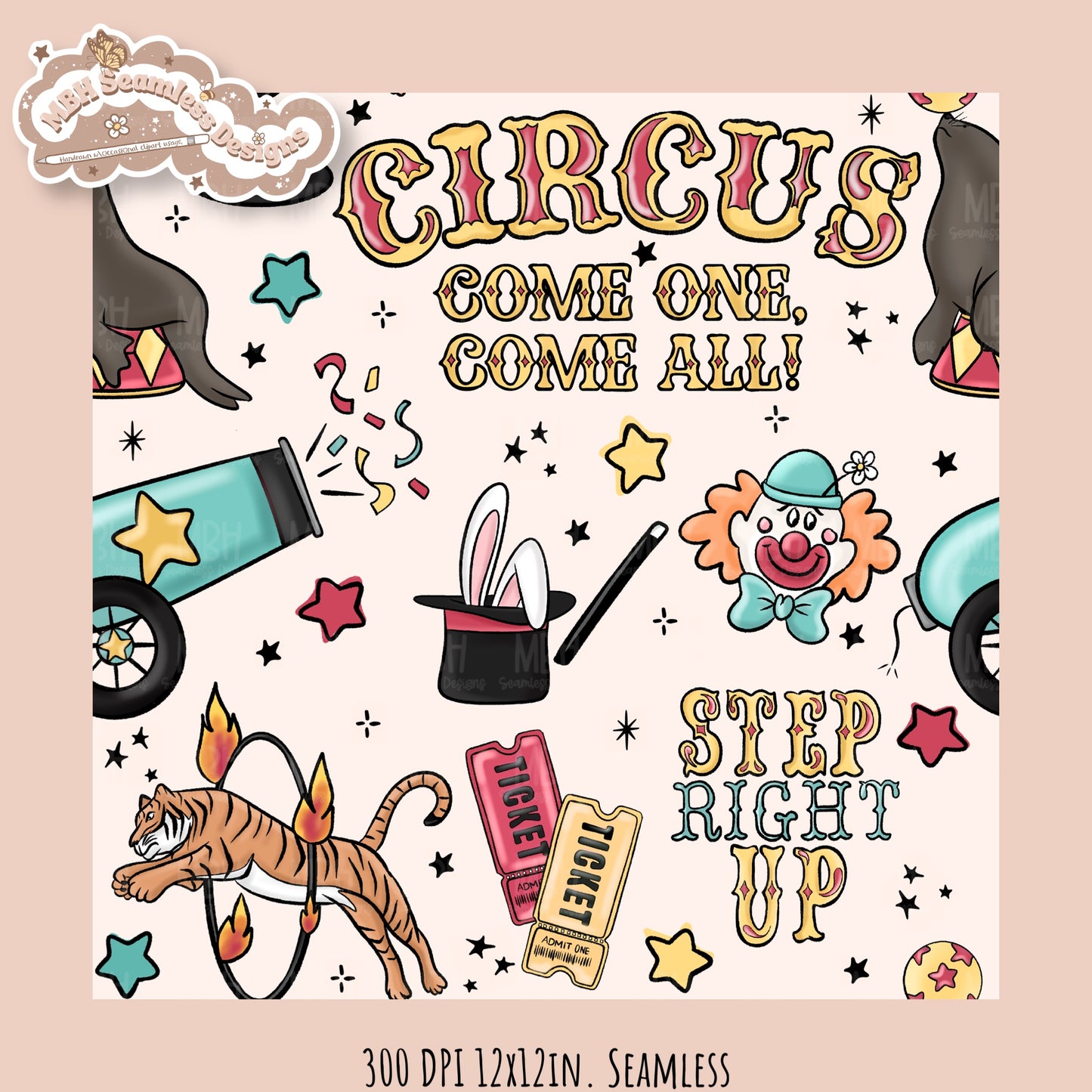 Cirque•Hextober 25 Seamless Pattern // PNG // Assorted Colorways