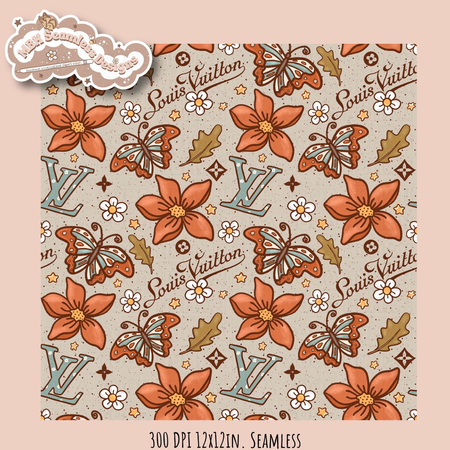 Boujee Autumn Seamless Pattern Multiple Colorways