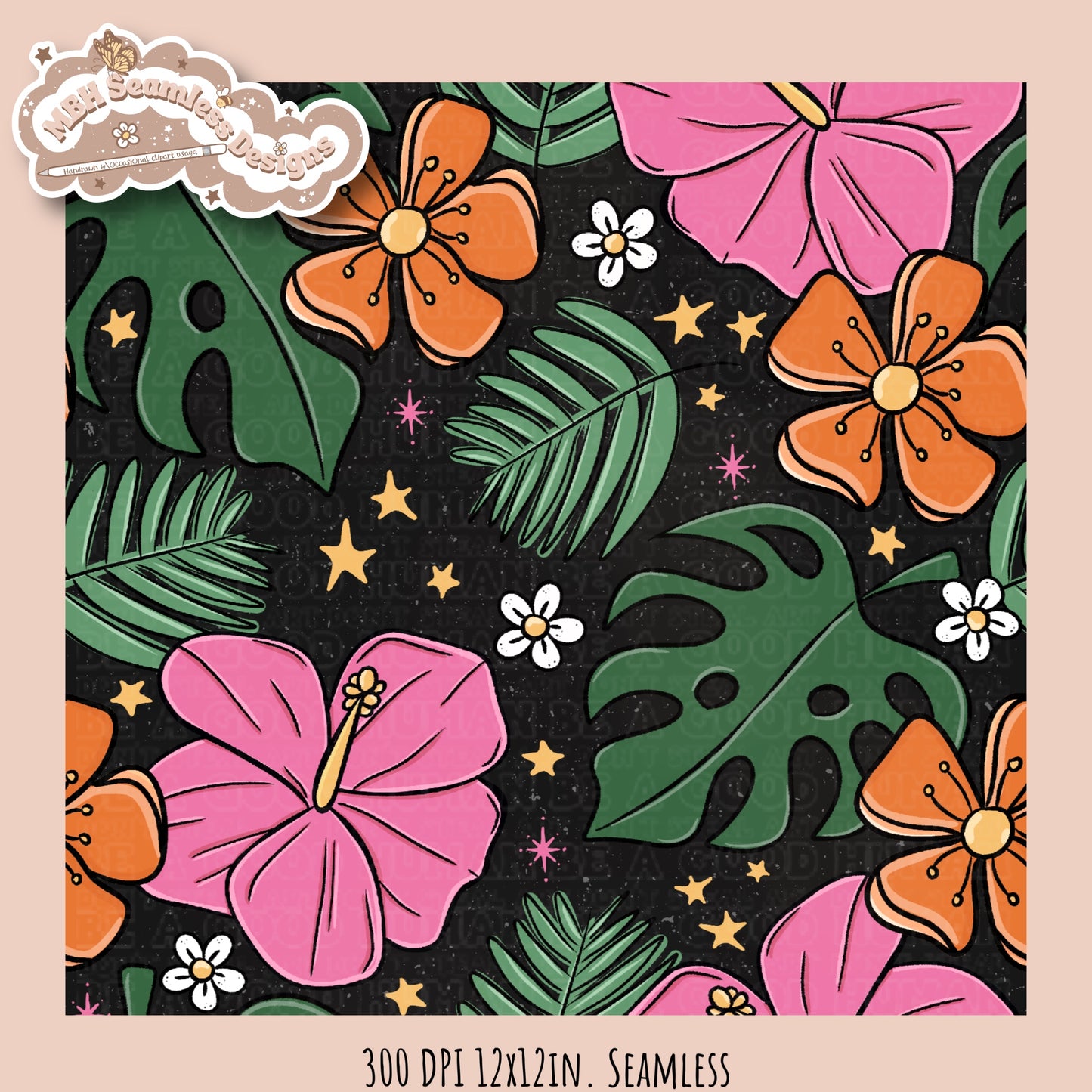 Tropical Floral Seamless Pattern • Multiple Colorway Options
