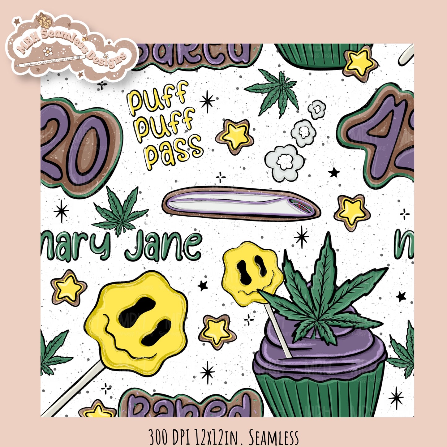 Baked • Hextober 25 // Seamless Pattern // PNG // Assorted Colorways