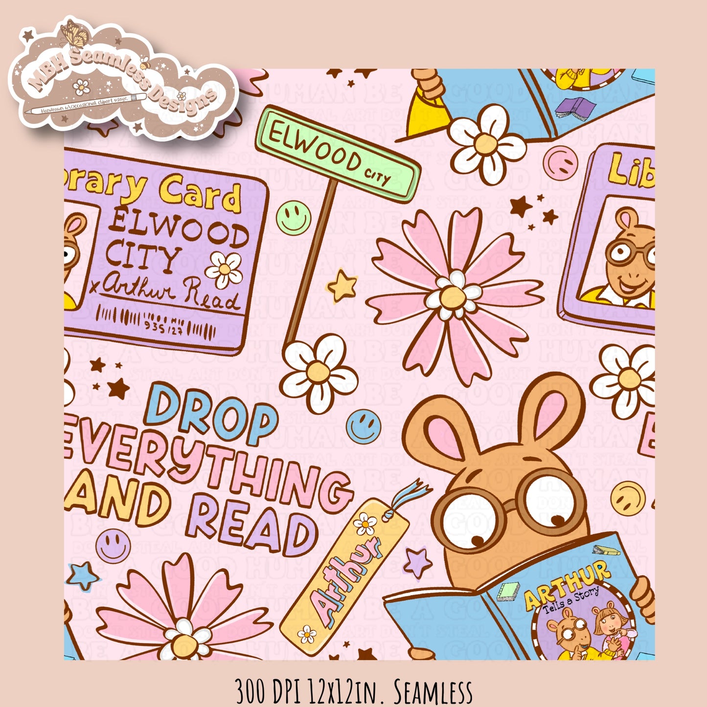 Arthur Seamless Pattern // PNG //Multiple Colorways