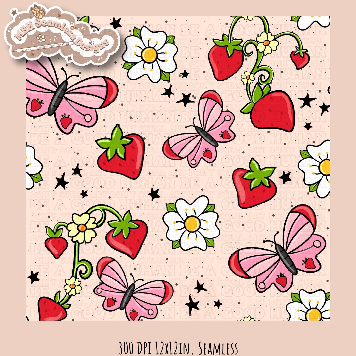 Strawberry Butteflies Multiple Colorway Options