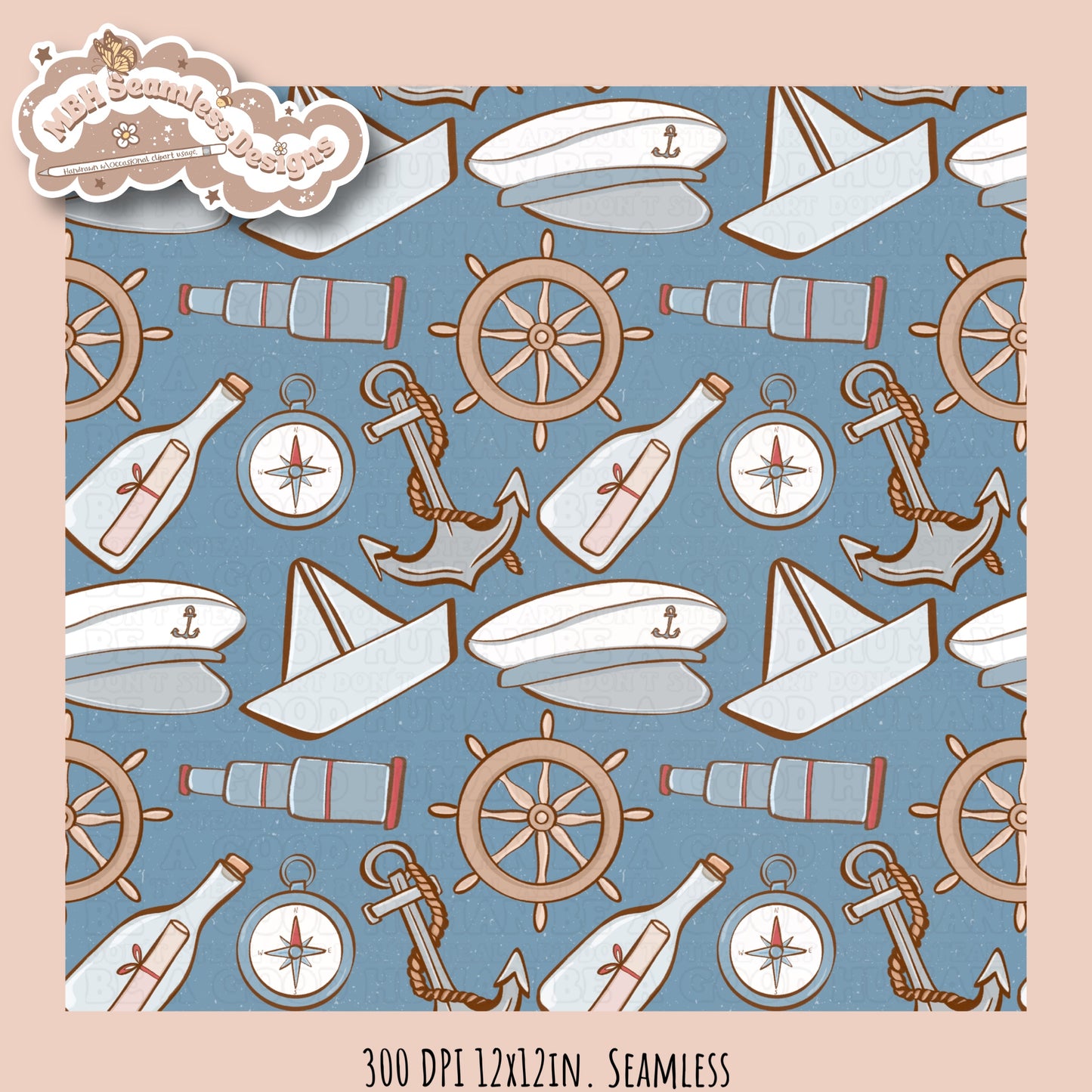Sailor Seamless Pattern • Multiple Colorways