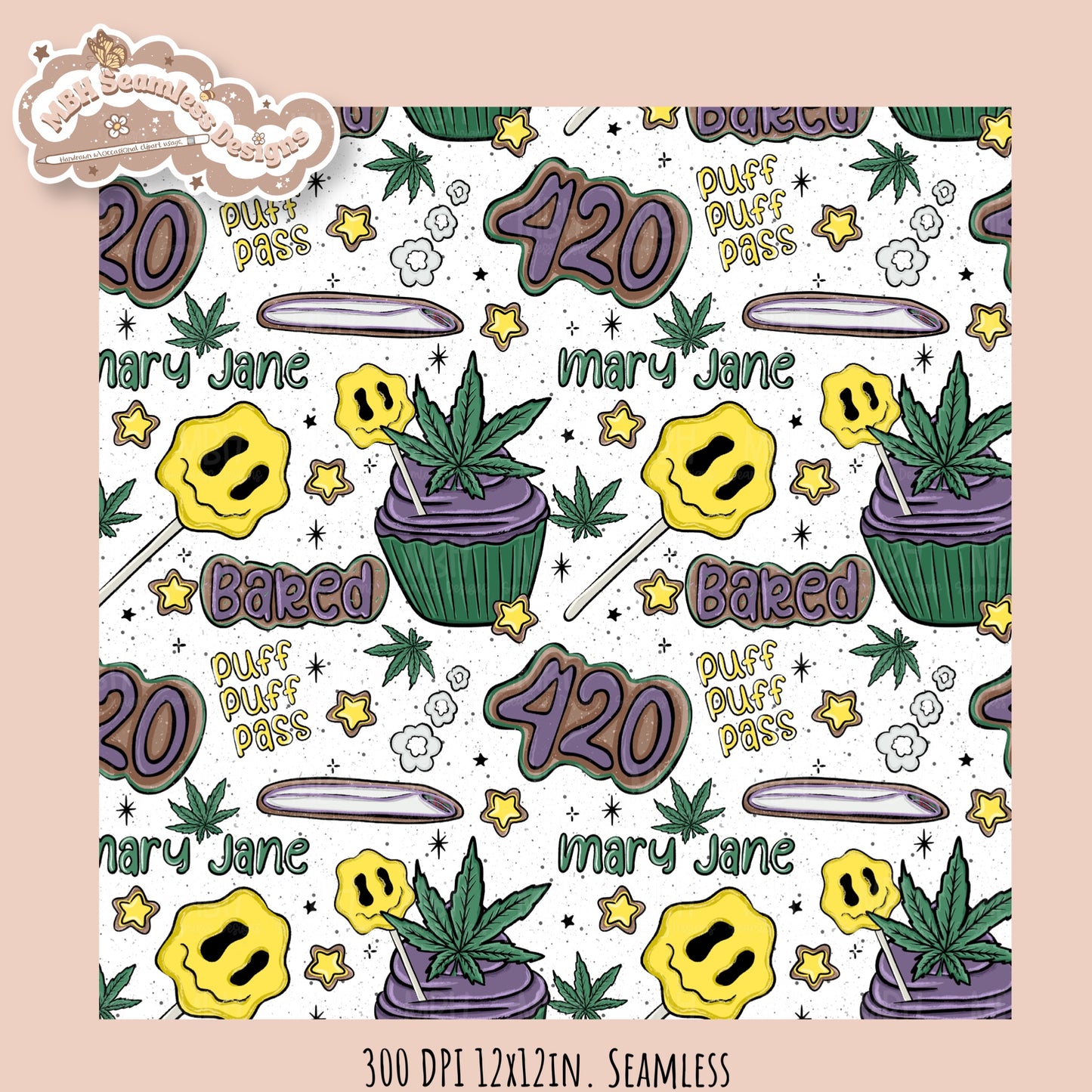 Baked • Hextober 25 // Seamless Pattern // PNG // Assorted Colorways