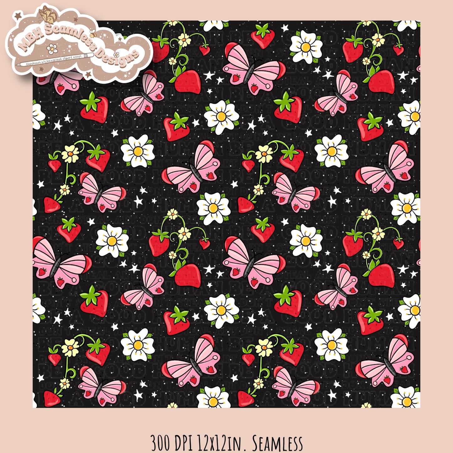 Strawberry Butteflies Multiple Colorway Options
