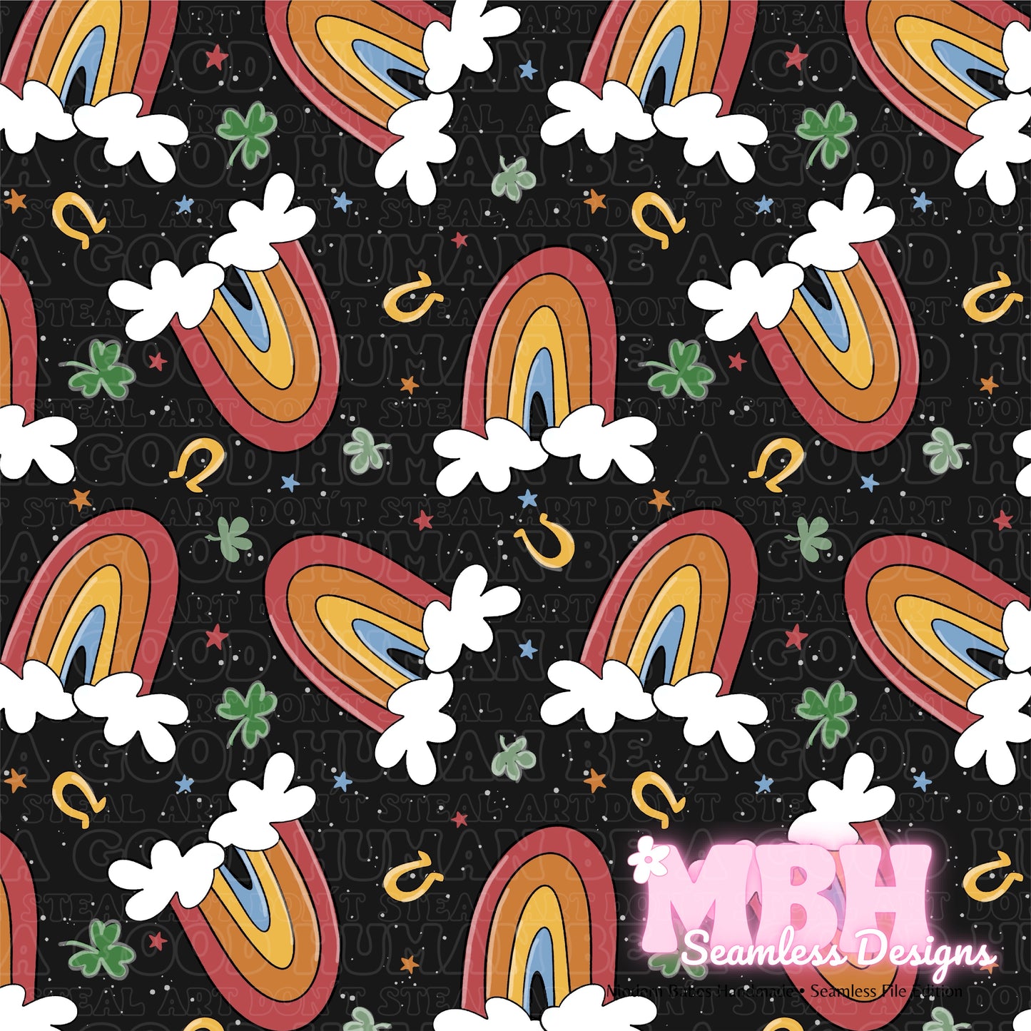 St. Patty’s Day Rainbows Assorted Colorways Seamless Pattern