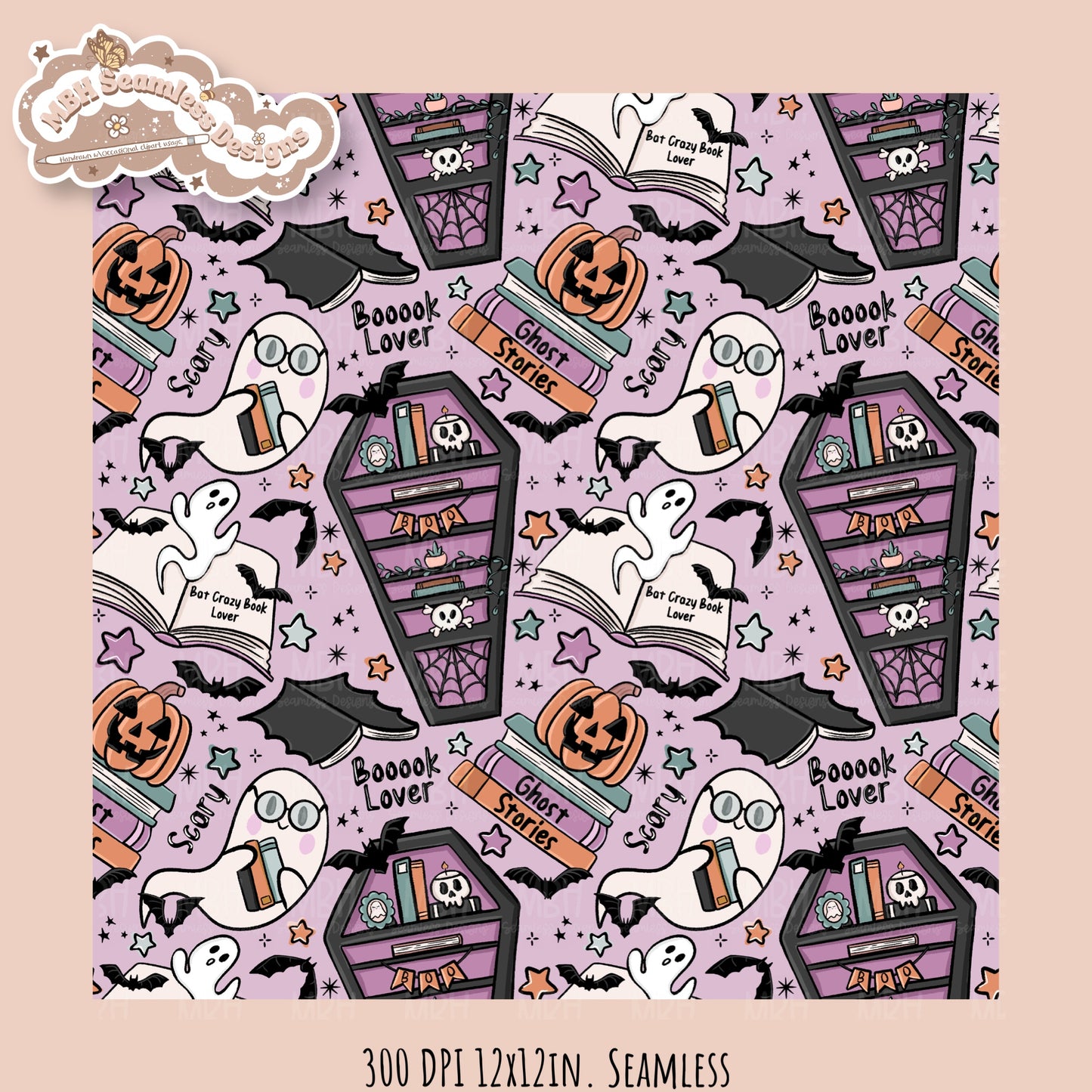 Books • Hextober 25 // Seamless Pattern // Assorted Colorway Options
