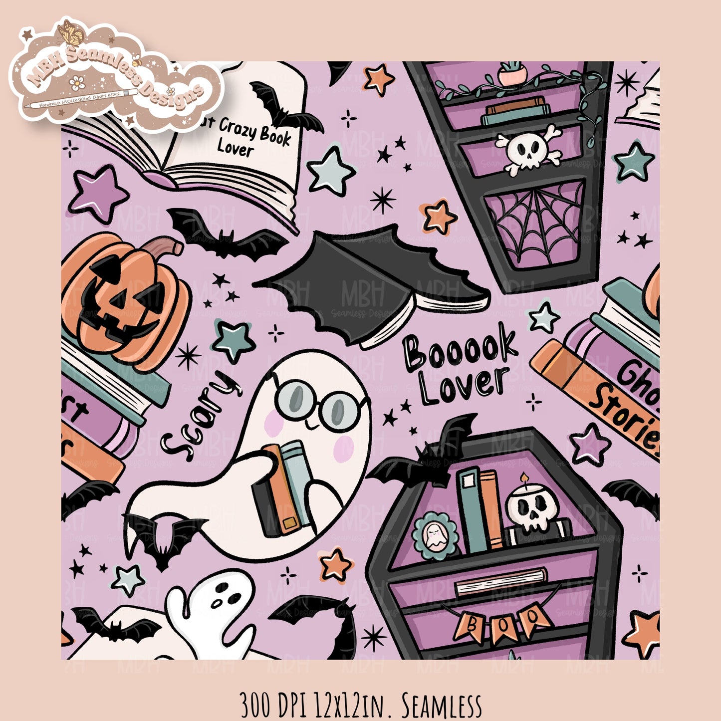 Books • Hextober 25 // Seamless Pattern // Assorted Colorway Options