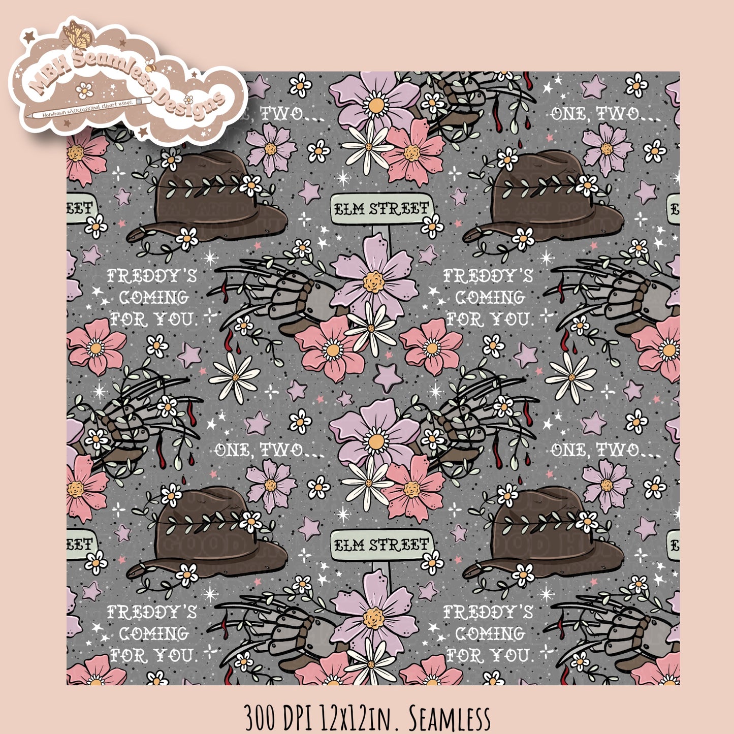 Freddy X Tattoo Floral Seamless Pattern Multiple Colorways