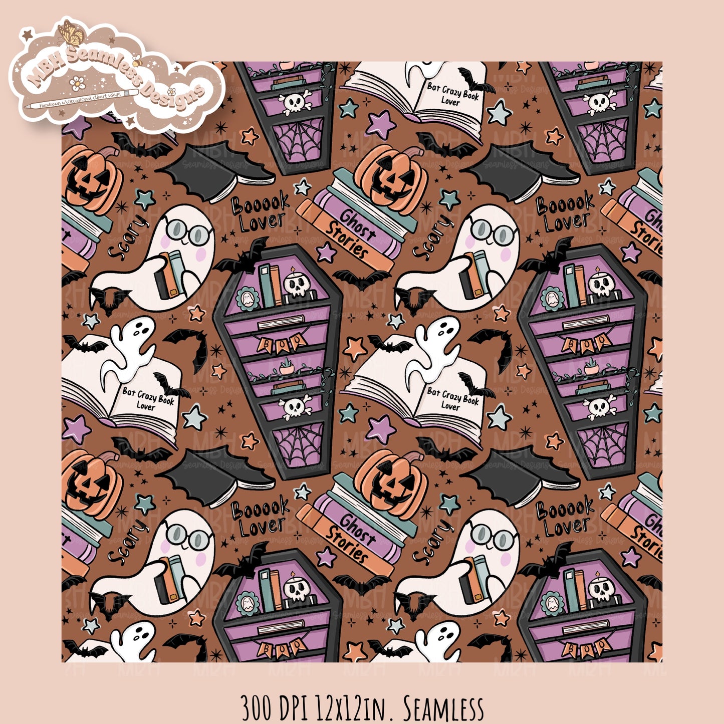 Books • Hextober 25 // Seamless Pattern // Assorted Colorway Options