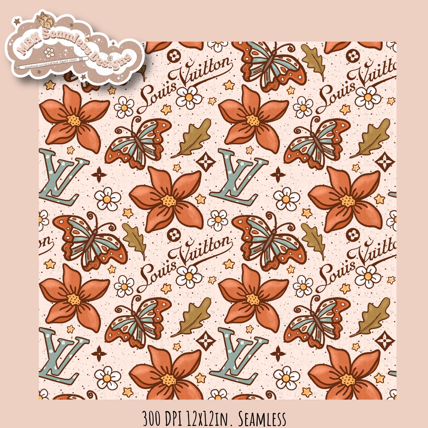 Boujee Autumn Seamless Pattern Multiple Colorways