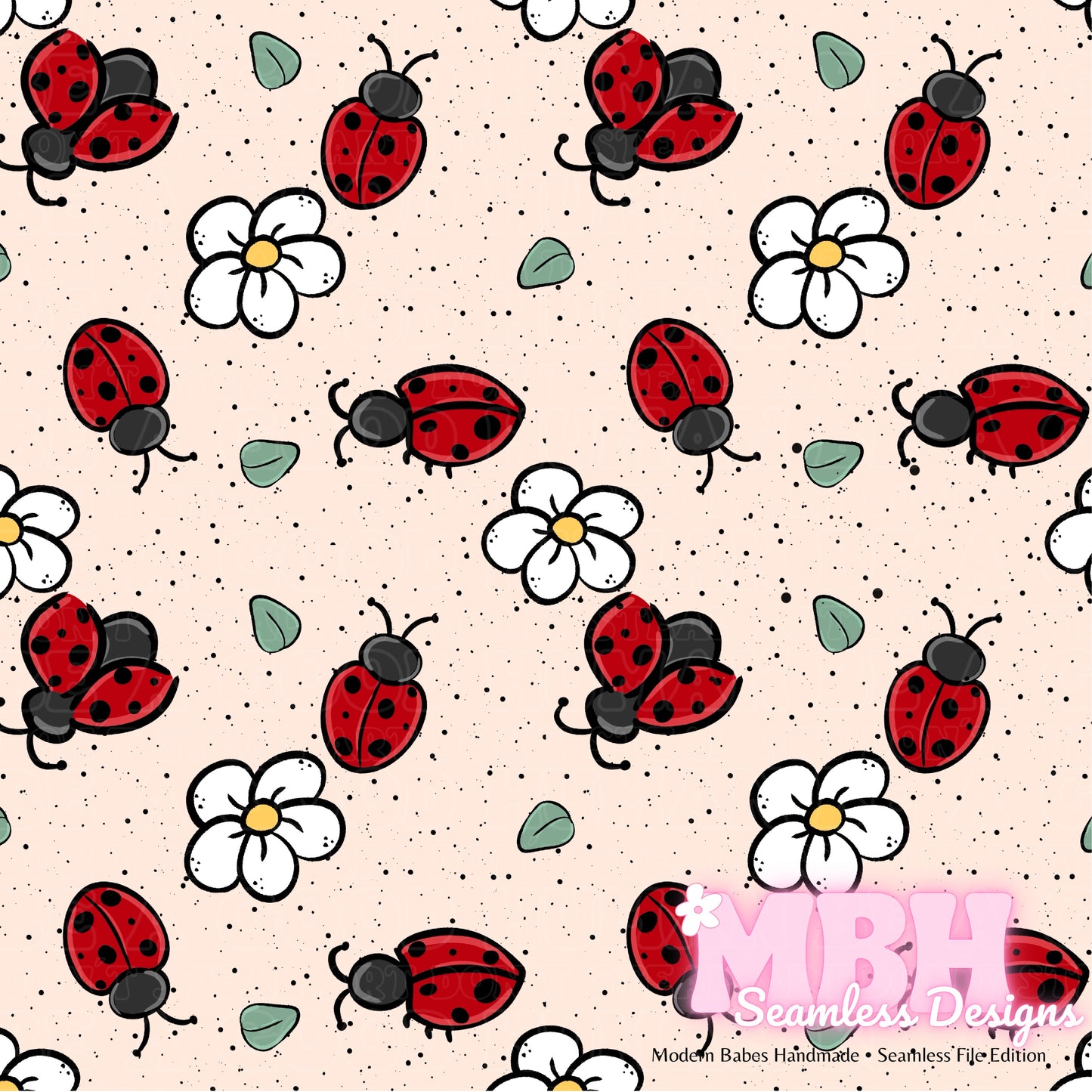 Ladybugs MULTIPLE COLORWAYS Seamless Pattern