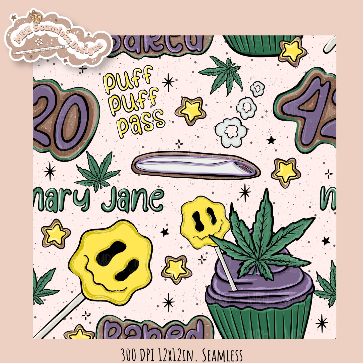 Baked • Hextober 25 // Seamless Pattern // PNG // Assorted Colorways
