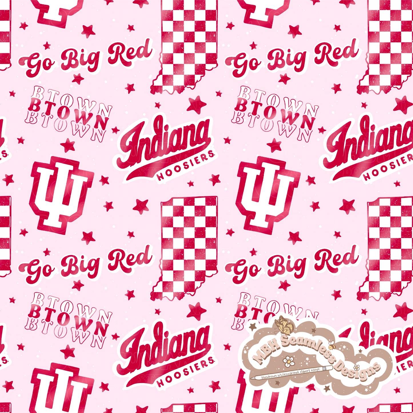 Indiana University Seamless Pattern