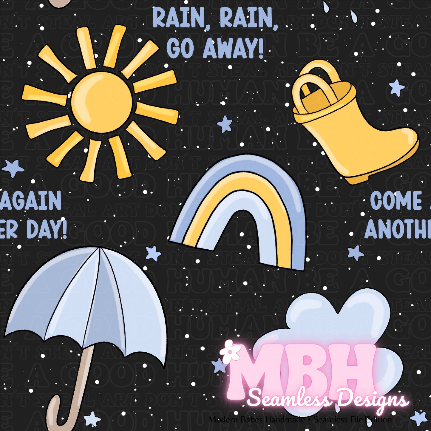 Rain Rain Go Away Seamless Pattern MULTIPLE COLORWAYS