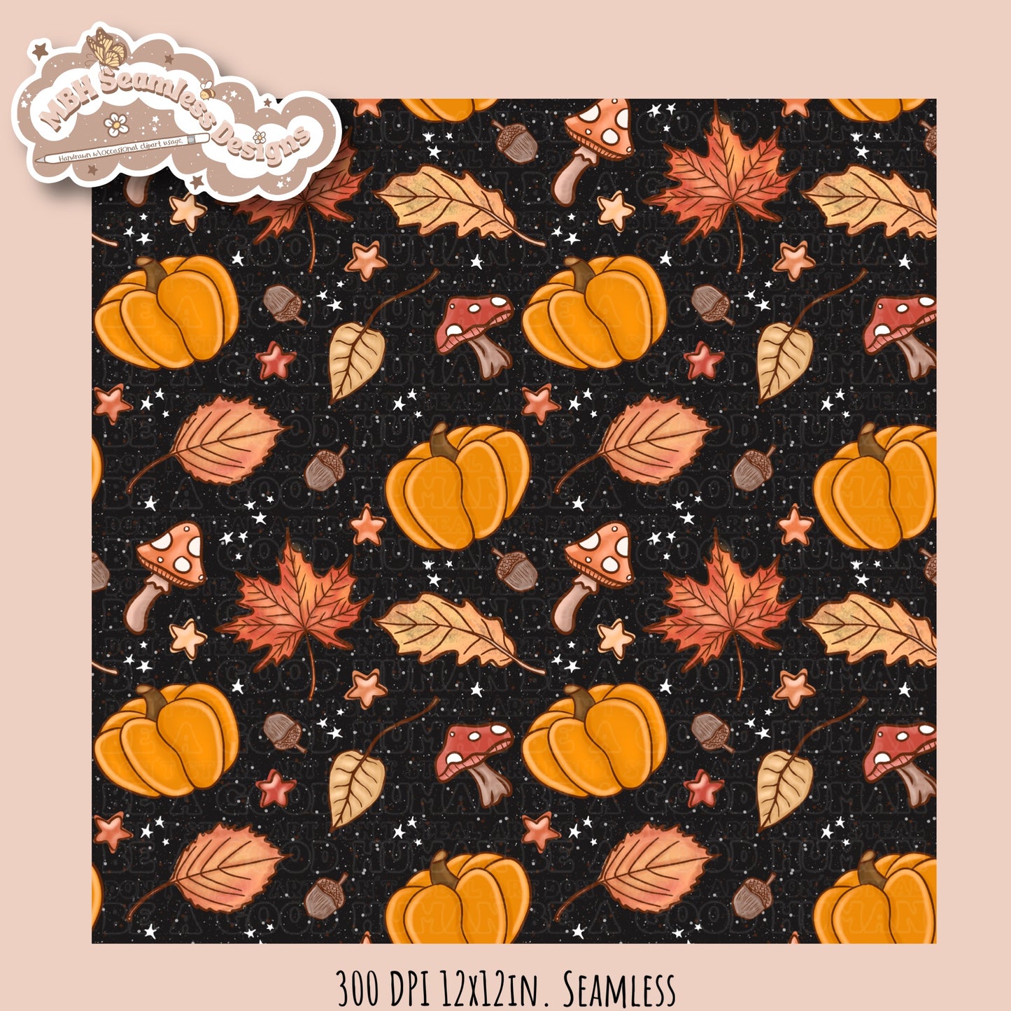 Autumn Vibes Seamless Pattern•Multiple Colorways