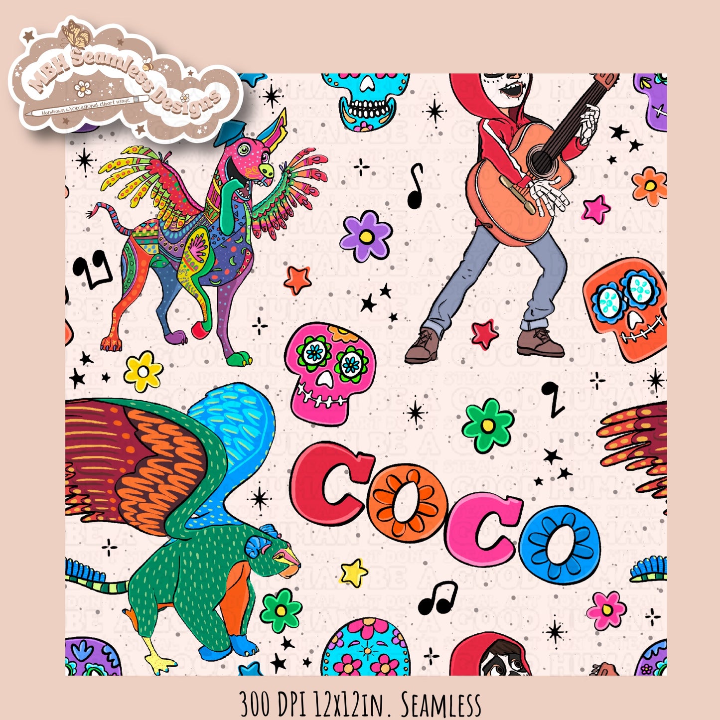 Coco Spirit Animals Seamless Pattern • Multiple Colorways